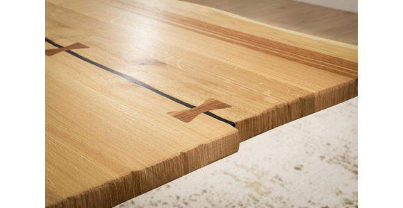 ESSTISCH in Holz, Metall 160/90/76 cm  - Eichefarben/Schwarz, Design, Holz/Metall (160/90/76cm) - Moderano