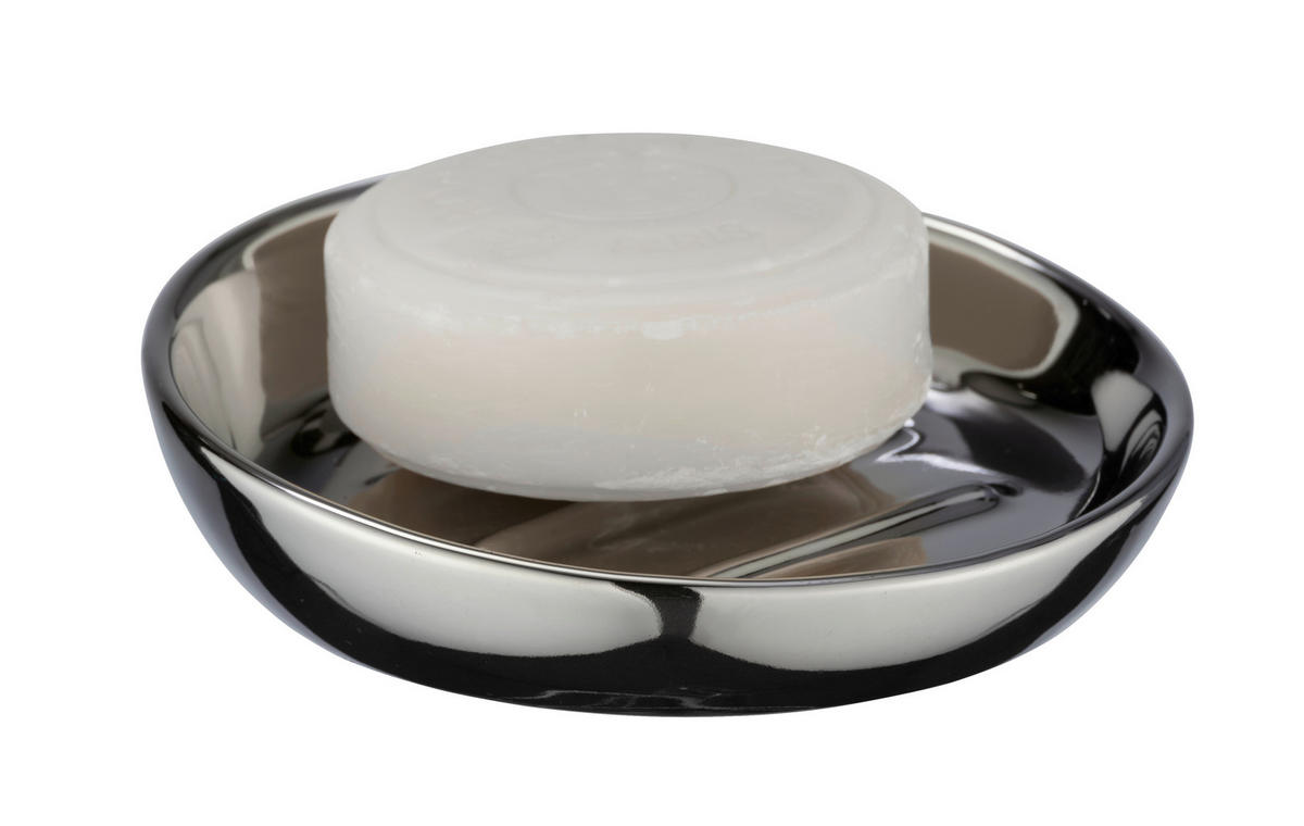 SEIFENSCHALE Keramik  - Chromfarben, Basics, Keramik (11,5/3/11,5cm) - Wenko