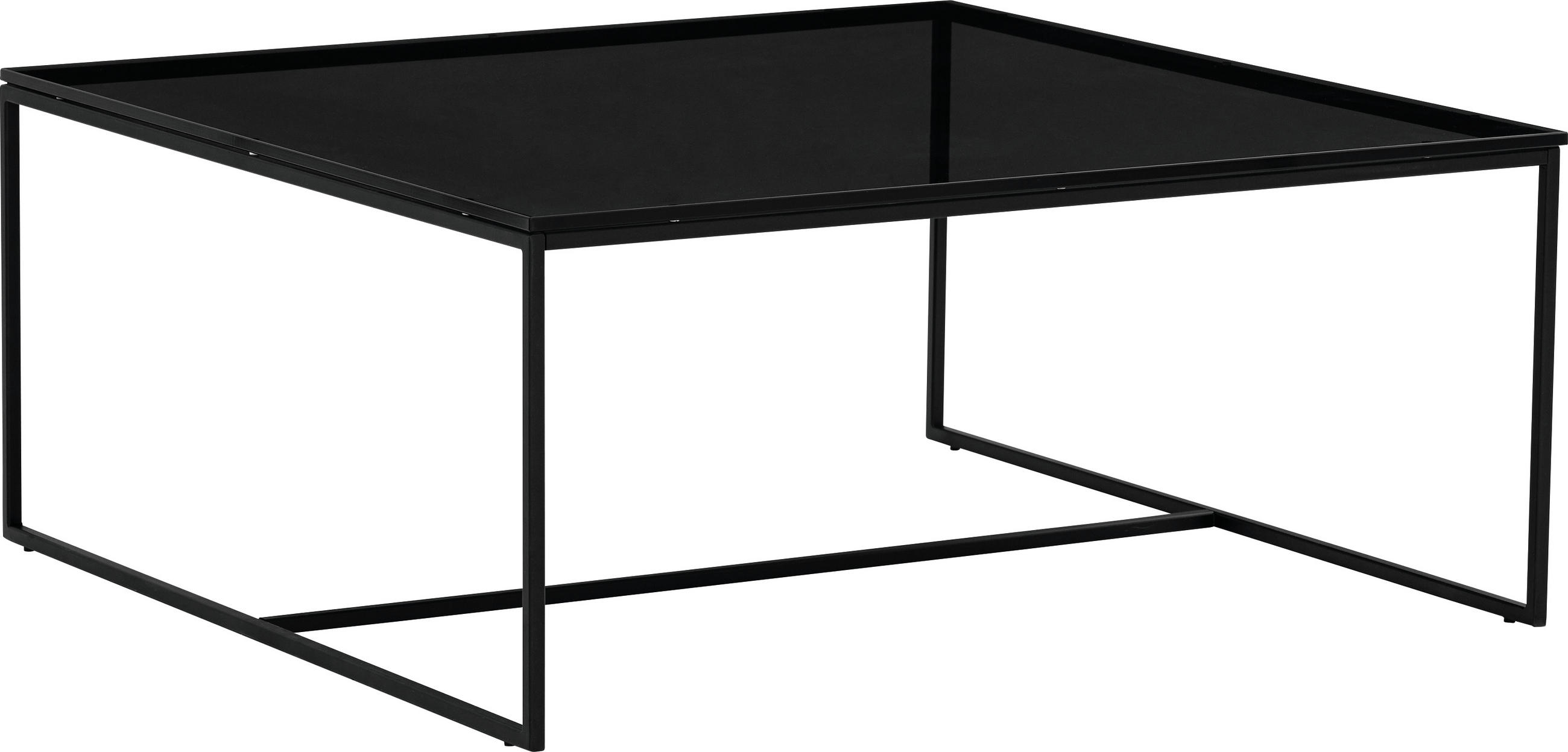 COUCHTISCH in Metall, Glas 100/100/43 cm  - Anthrazit, Design, Glas/Metall (100/100/43cm) - Novel