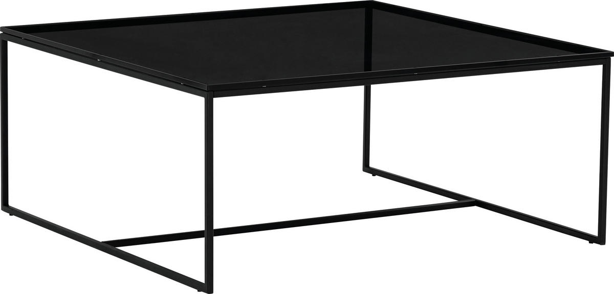 COUCHTISCH in Metall, Glas 100/100/43 cm  - Anthrazit, Design, Glas/Metall (100/100/43cm) - Novel