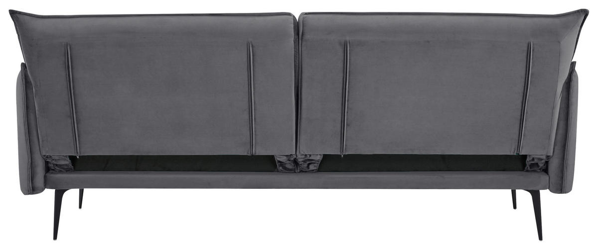 SCHLAFSOFA in Samt Dunkelgrau  - Dunkelgrau, Design, Textil/Metall (207/88/86cm) - Stylife
