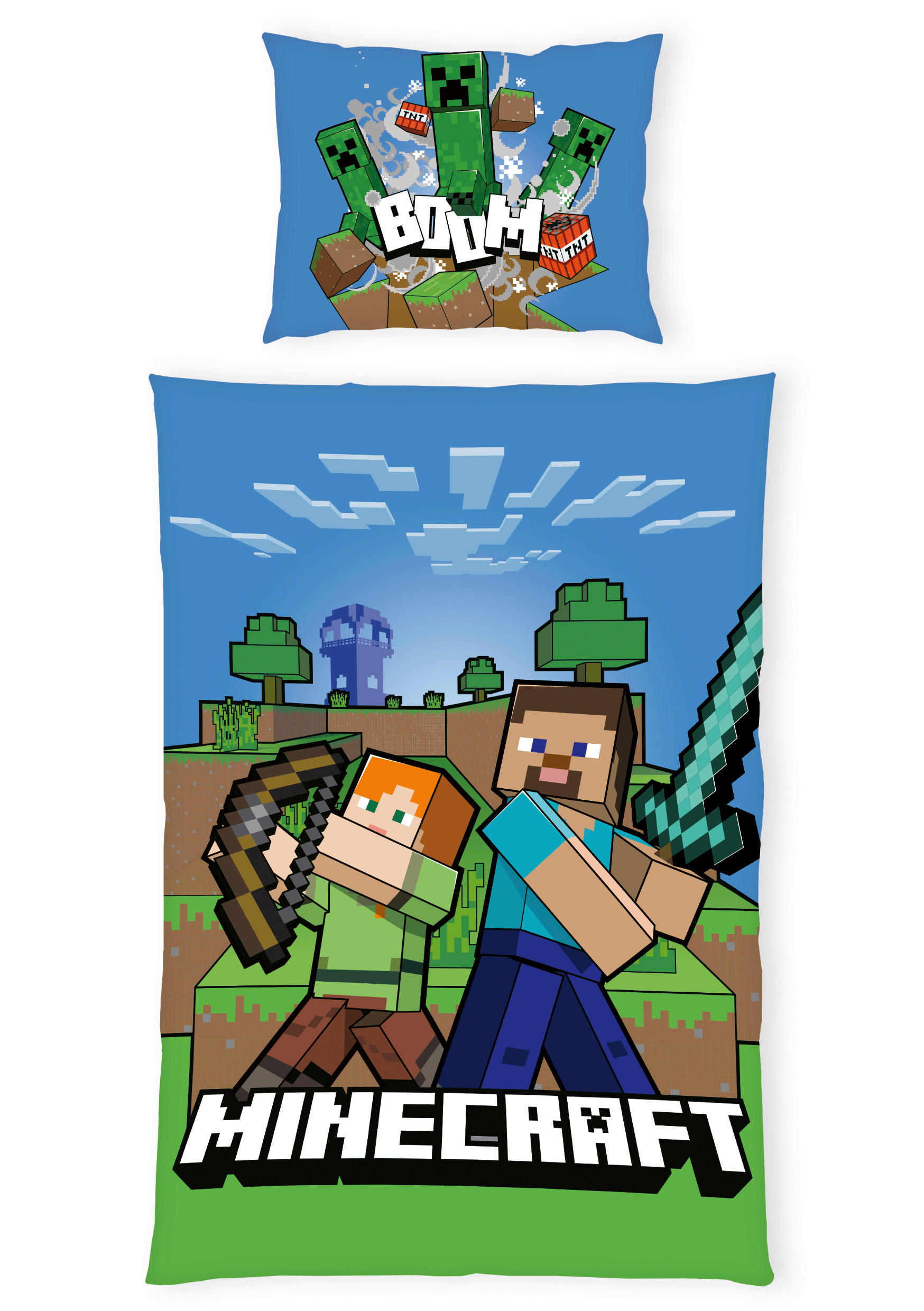 BETTWÄSCHE Minecraft Bettwäsche Renforcé 140/200 cm  - Multicolor, Basics, Textil (140/200cm) - Herding