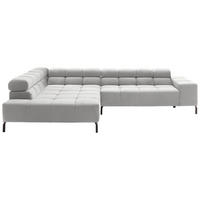 ECKSOFA in Cord Grau  - Schwarz/Grau, Design, Textil/Metall (216/321cm) - Hom`in