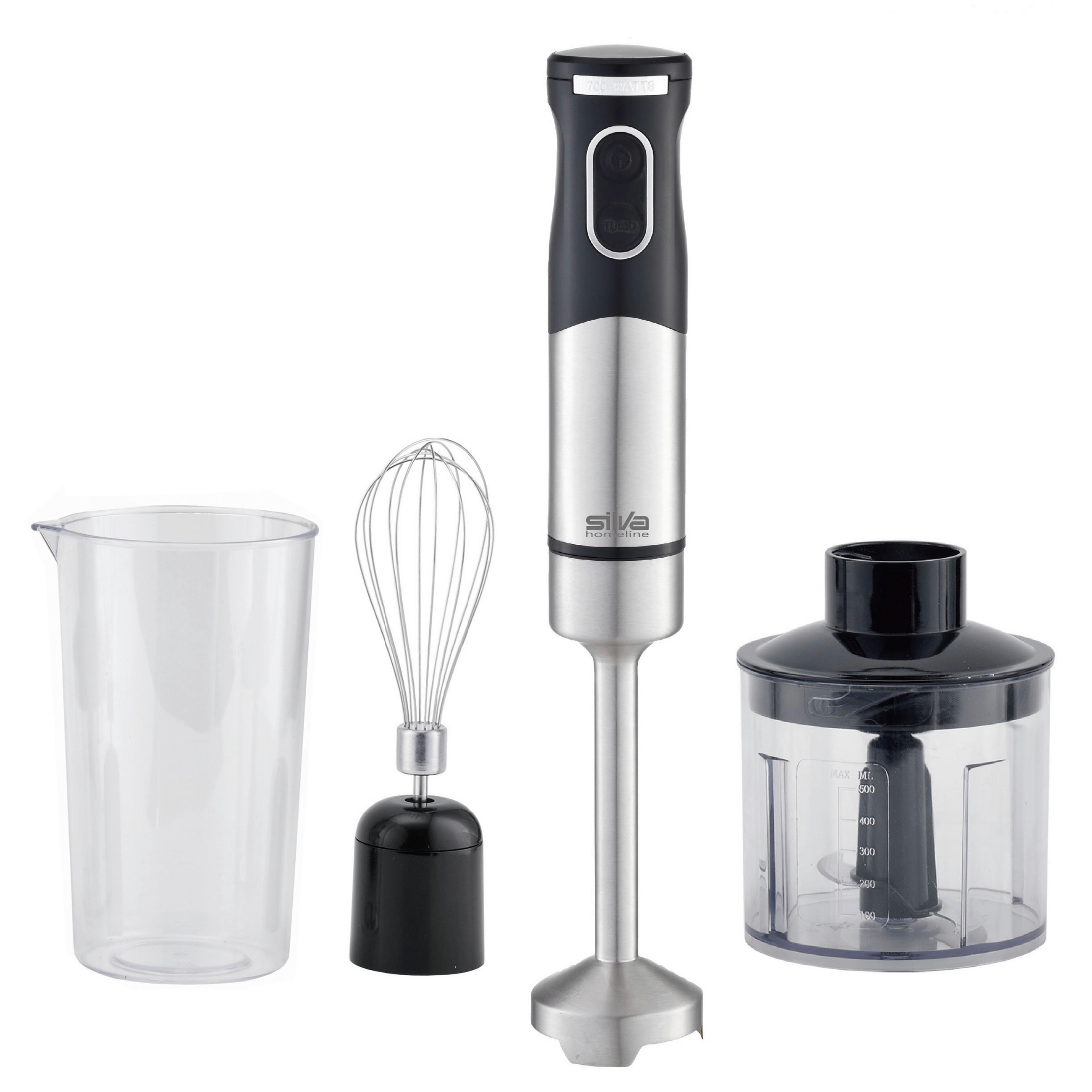 STABMIXER-SET  - Edelstahlfarben/Schwarz, Basics, Kunststoff/Metall (6,5/36,5/8cm) - Silva Homeline