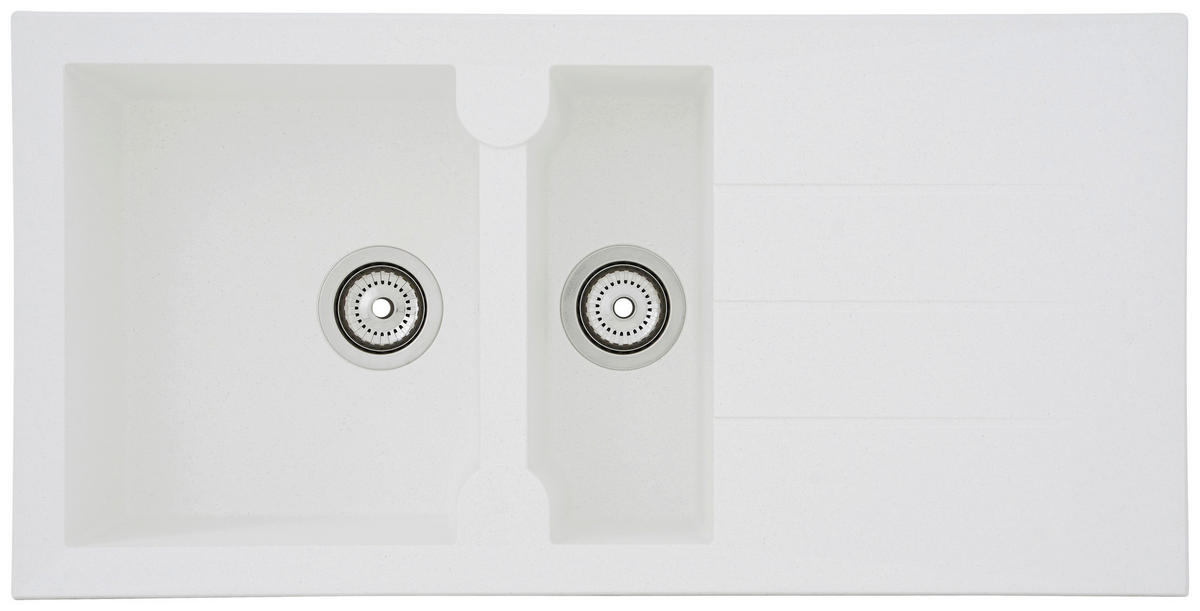 SPÜLE 1712ALINEO100X50W  - Weiß, Trend, Stein (100/21/50cm) - Respekta