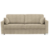 SCHLAFSOFA in Textil Beige  - Chromfarben/Beige, Konventionell, Textil/Metall (208/86/97cm) - Novel