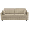 SCHLAFSOFA Webstoff Beige  - Chromfarben/Beige, KONVENTIONELL, Textil/Metall (208/86/97cm) - Novel