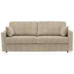 SCHLAFSOFA Webstoff Beige  - Chromfarben/Beige, KONVENTIONELL, Textil/Metall (208/86/97cm) - Novel