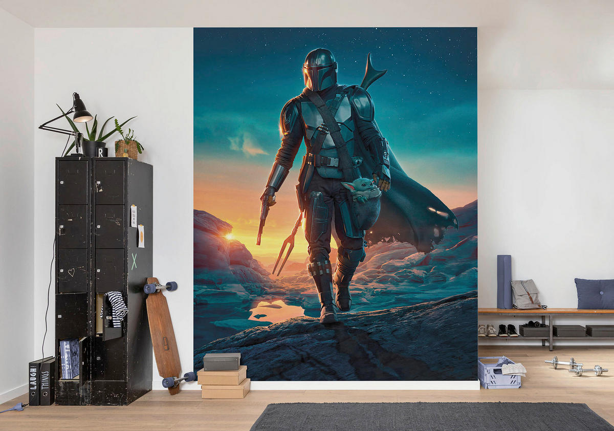 FOTOTAPETE THE MANDALORIAN  - Multicolor, Design, Textil (200/250cm) - Star Wars