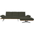 ECKSOFA Formia in Flachgewebe Graubraun  314/159 cm  - Graubraun/Schwarz, Design, Holz/Textil (314/159cm) - Dieter Knoll