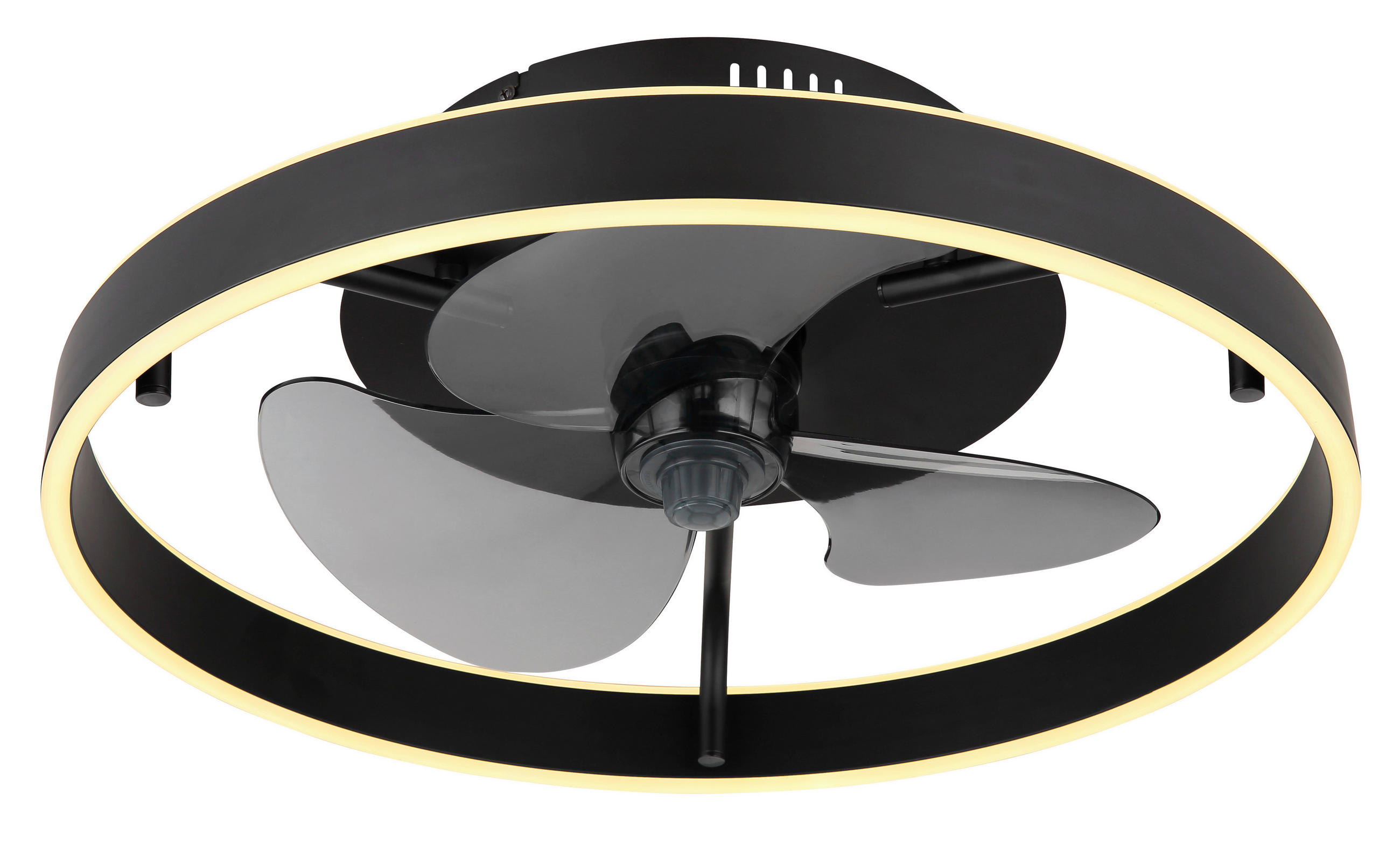 DECKENVENTILATOR - Schwarz/Weiß, KONVENTIONELL, Kunststoff/Metall (50/14,5cm) - Globo