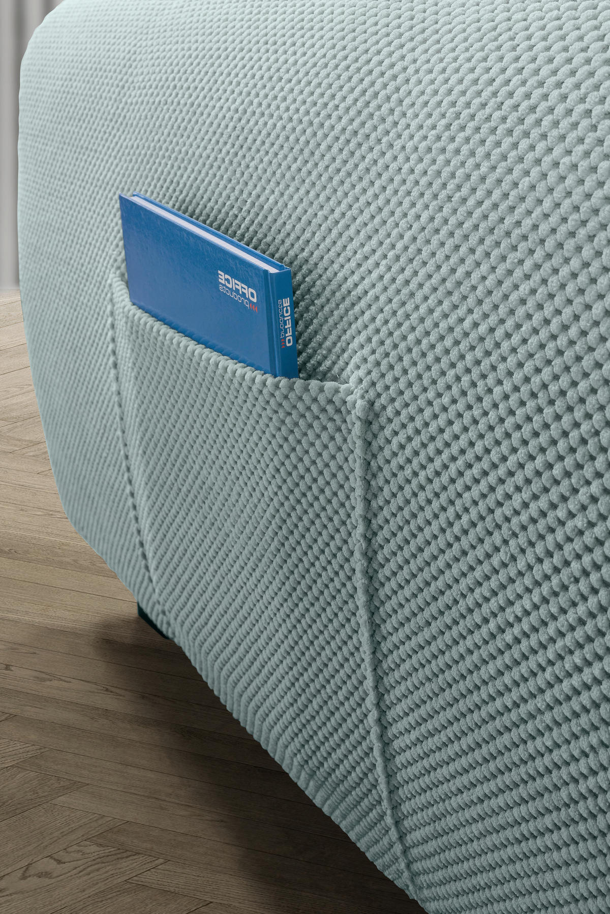 ECKSOFA Mintgrün Plüsch  - Schwarz/Mintgrün, KONVENTIONELL, Kunststoff/Textil (249/175cm) - Carryhome