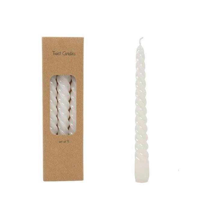 SET SVIJEĆA 3/1  bijela  - bijela, Basics, prirodni materijali (2,1/2,1cm)