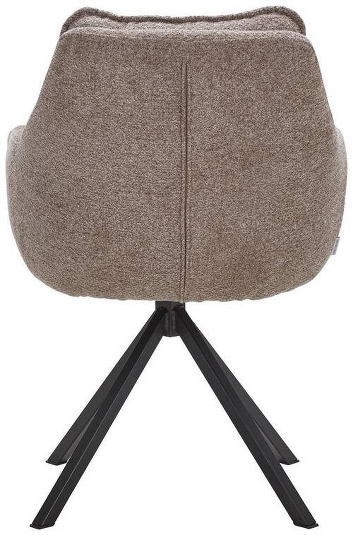 ARMLEHNSTUHL  in Stahl Chenille  - Taupe/Schwarz, KONVENTIONELL, Textil/Metall (59/86/69,5cm) - Linea Natura