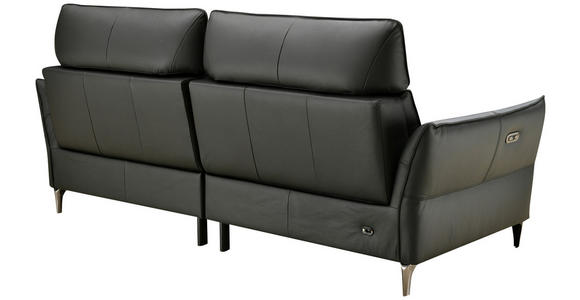 2-SITZER-SOFA  in Echtleder Schwarz   - Schwarz, Design, Leder/Metall (191/98/101cm) - Novel