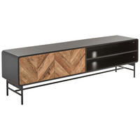 TV-BÄNK 180/52/40 cm  - svart/ekfärgad, Modern, metall/trämaterial (180/52/40cm) - MID.YOU