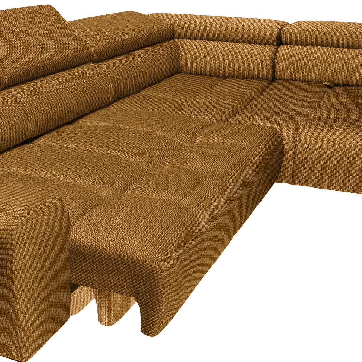 ECKSOFA in Webstoff Currygelb  300/216 cm  - Currygelb/Schwarz, Design, Textil/Metall (300/216cm) - Welnova