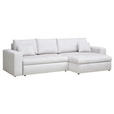 ECKSOFA in Chenille Creme  - Creme/Schwarz, KONVENTIONELL, Kunststoff/Textil (292/150cm) - Hom`in