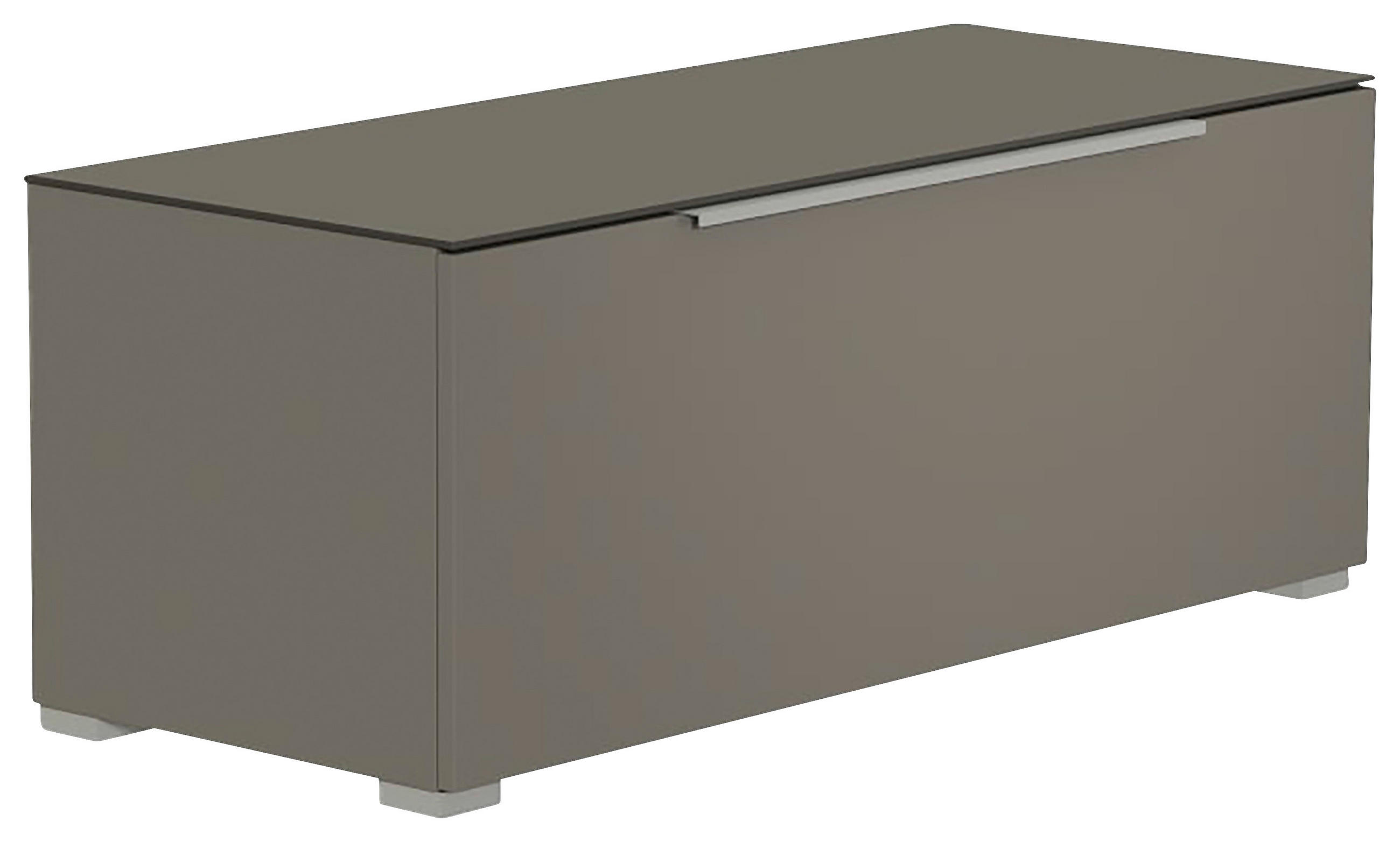 LOWBOARD Grau, Alufarben  110/58/45 cm  - Alufarben/Grau, Design, Glas/Holzwerkstoff (110/58/45cm) - Moderano