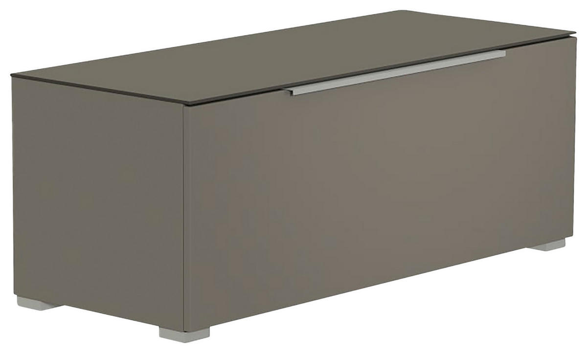 LOWBOARD Grau, Alufarben  110/58/45 cm  - Alufarben/Grau, Design, Glas/Holzwerkstoff (110/58/45cm) - Moderano