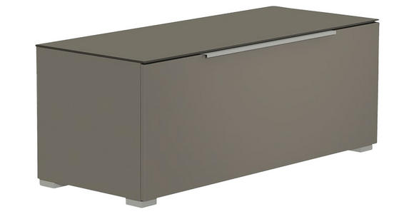 LOWBOARD Grau, Alufarben  110/58/45 cm  - Alufarben/Grau, Design, Glas/Holzwerkstoff (110/58/45cm) - Moderano