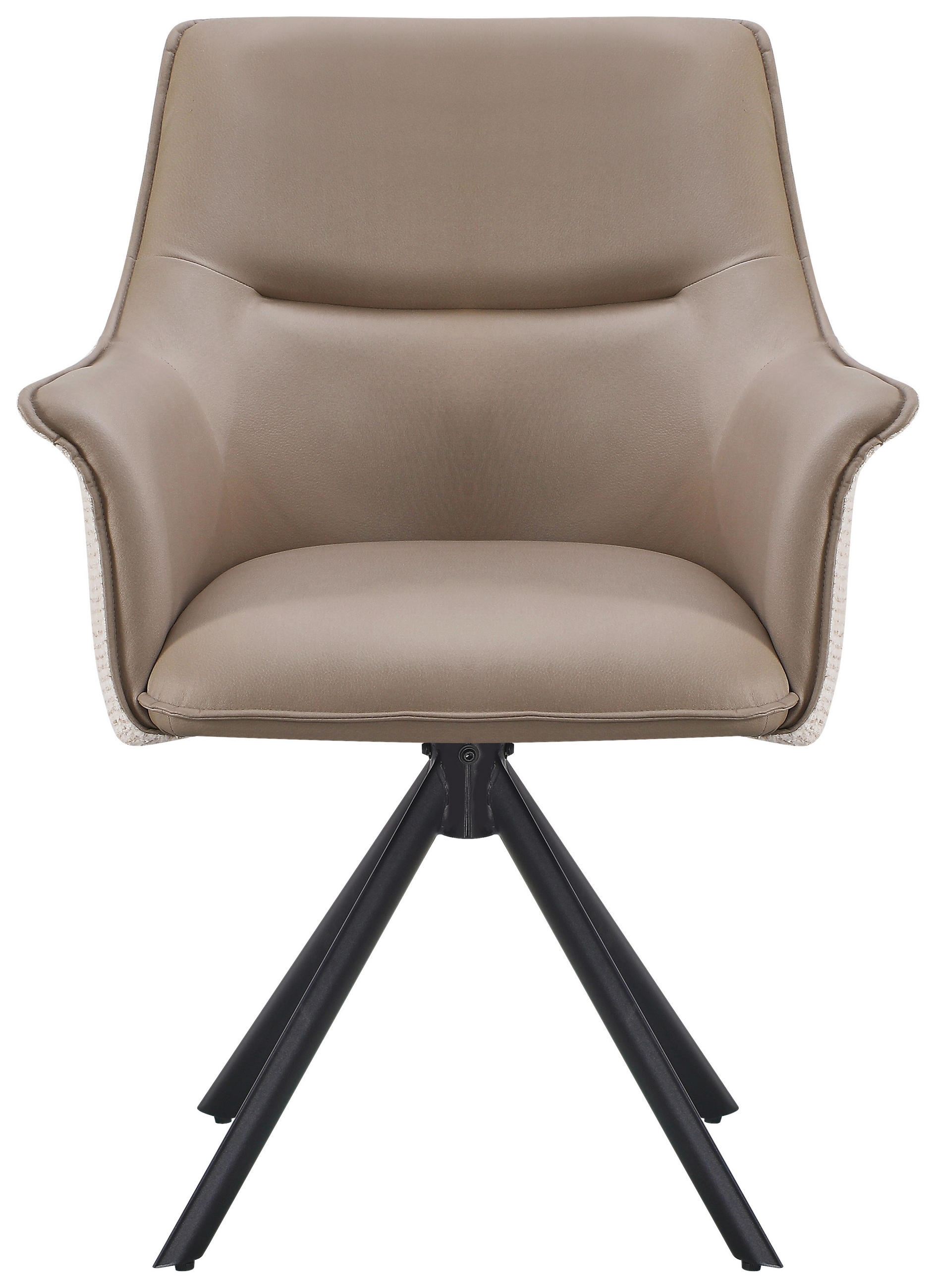 STOLICA S NASLONOM ZA RUKE  crna, taupe, bež  metal, tekstil      - bež/crna, Moderno, metal/tekstil (68/86/68cm) - Livetastic