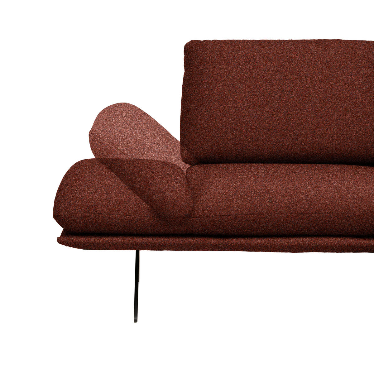 ECKSOFA Flachgewebe Rotorange  - Rotorange/Schwarz, Design, Textil/Metall (234/155cm) - Dieter Knoll