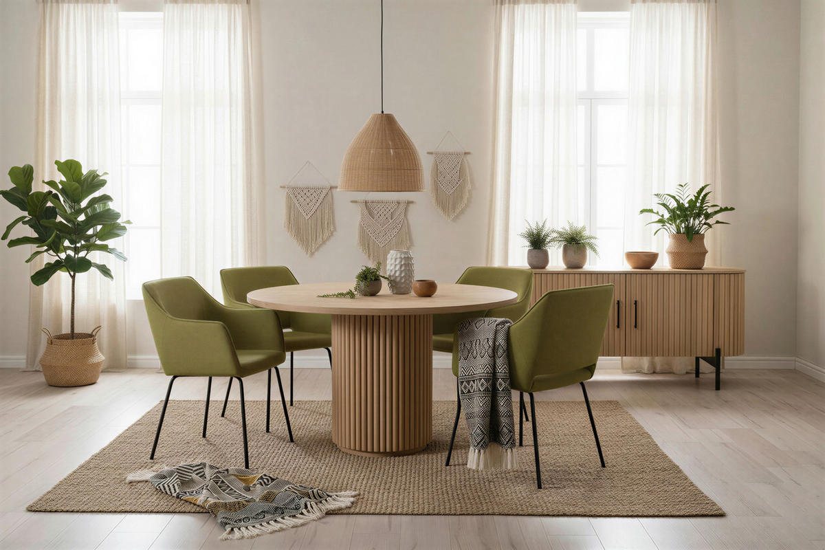 LOWBOARD  120/54/40 cm   - Schwarz/Naturfarben, Design, Holz/Metall (120/54/40cm) - MID.YOU