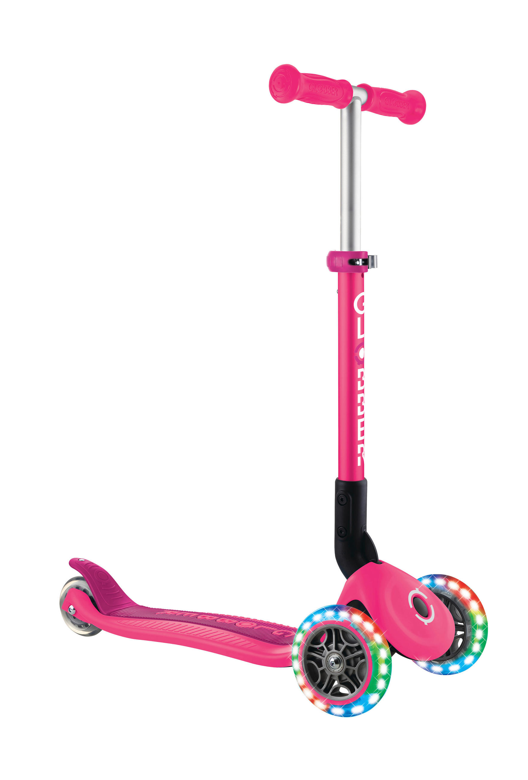KINDERSCOOTER JUNIOR FOLDABLE LIGHTS  - Pink, LIFESTYLE, Kunststoff (56/28,6/68cm) - GLOBBER