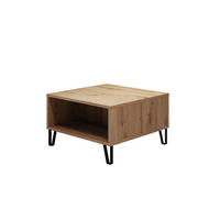 COUCHTISCH 60/60/37 cm TOUCH quadratisch Eiche Artisan  - Schwarz/Eiche Artisan, Design, Holzwerkstoff/Metall (60/60/37cm) - MID.YOU