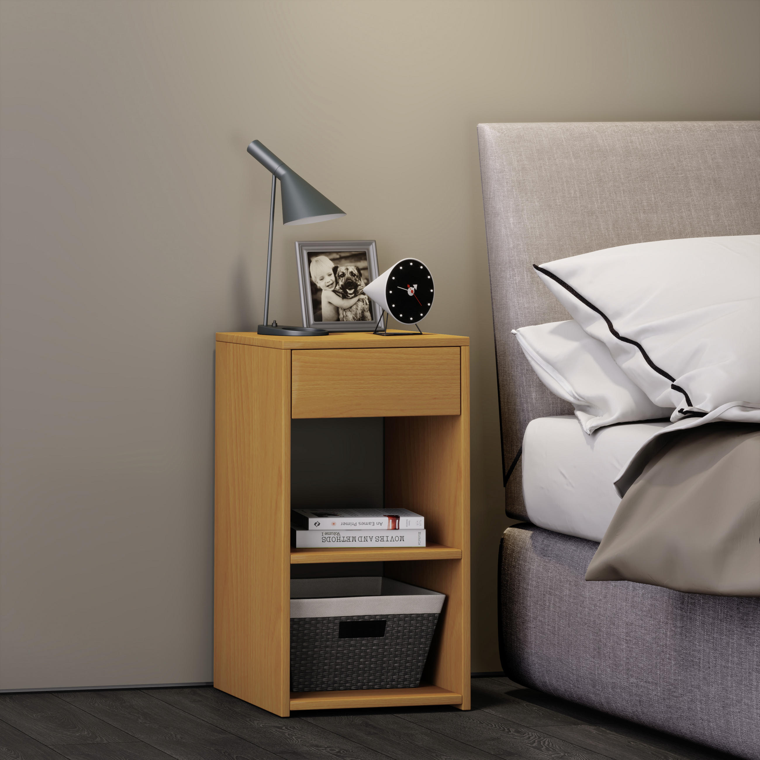 NACHTSCHRANK 35/65/35 cm  - Buchefarben, KONVENTIONELL, Holzwerkstoff (35/65/35cm) - MID.YOU