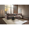 ECKSOFA inkl. Funktionen Braun Webstoff  - Schwarz/Braun, MODERN, Kunststoff/Textil (297/205cm) - Welnova