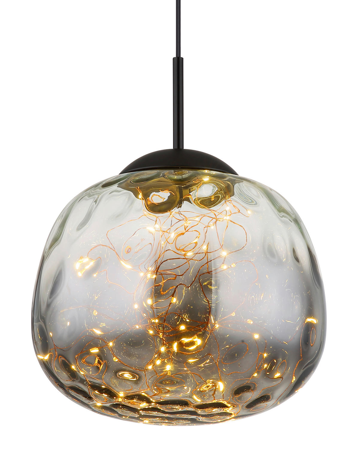 LED-HÄNGELEUCHTE 30/120 cm    - Klar/Schwarz, Design, Glas/Metall (30/120cm) - Globo