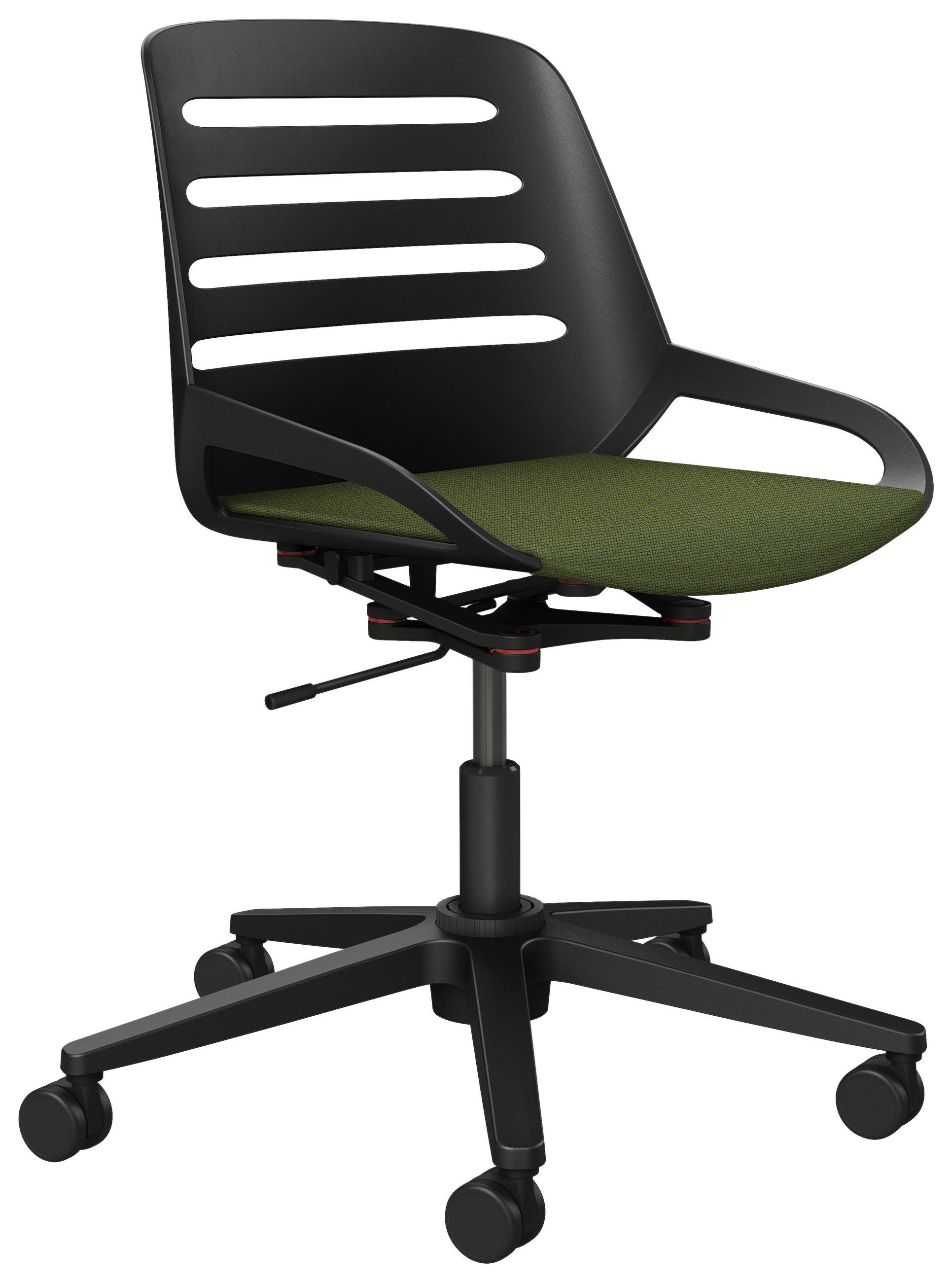 DREHSTUHL Grün, Schwarz  - Schwarz/Grün, Design, Kunststoff/Textil (70/68/40cm) - Aeris