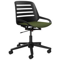 DREHSTUHL Grün, Schwarz  - Schwarz/Grün, Design, Kunststoff/Textil (70/68/40cm) - Aeris