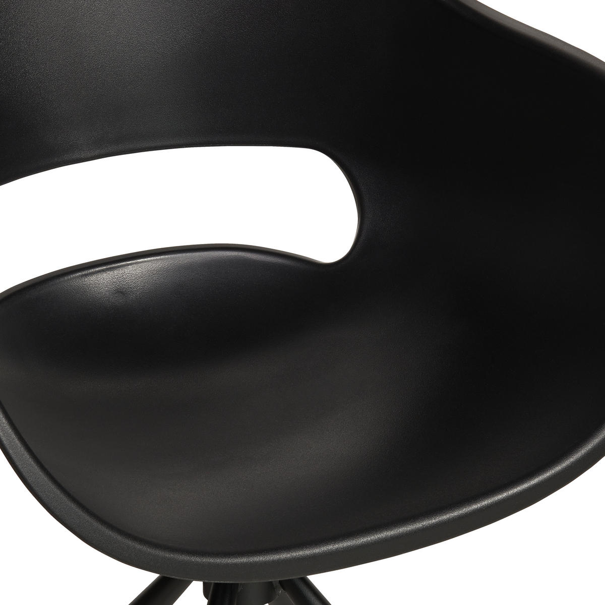 ARMLEHNSTUHL  in Eisen matt  - Schwarz, MODERN, Kunststoff/Metall (58/88/58cm) - MID.YOU