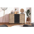 SIDEBOARD  in 138/90/40 cm  - Schwarz/Eiche Artisan, Basics, Holzwerkstoff/Kunststoff (138/90/40cm) - Carryhome