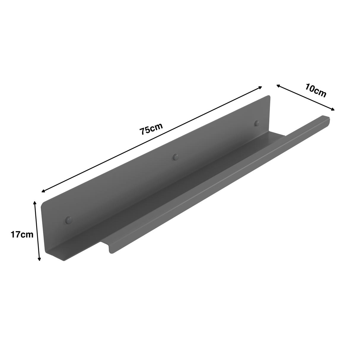 REGÁL NA TOPÁNKY, sivá, 75/17/10 cm - sivá, Modern, kov (75/17/10cm)