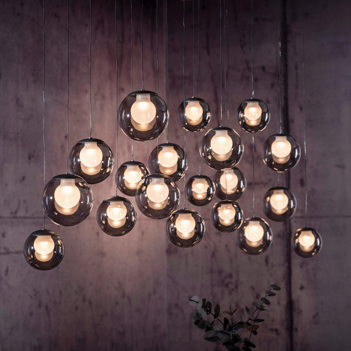 LED-HÄNGELEUCHTE 150/40/180 cm   - Anthrazit, Design, Glas/Metall (150/40/180cm) - Neuhaus PURE