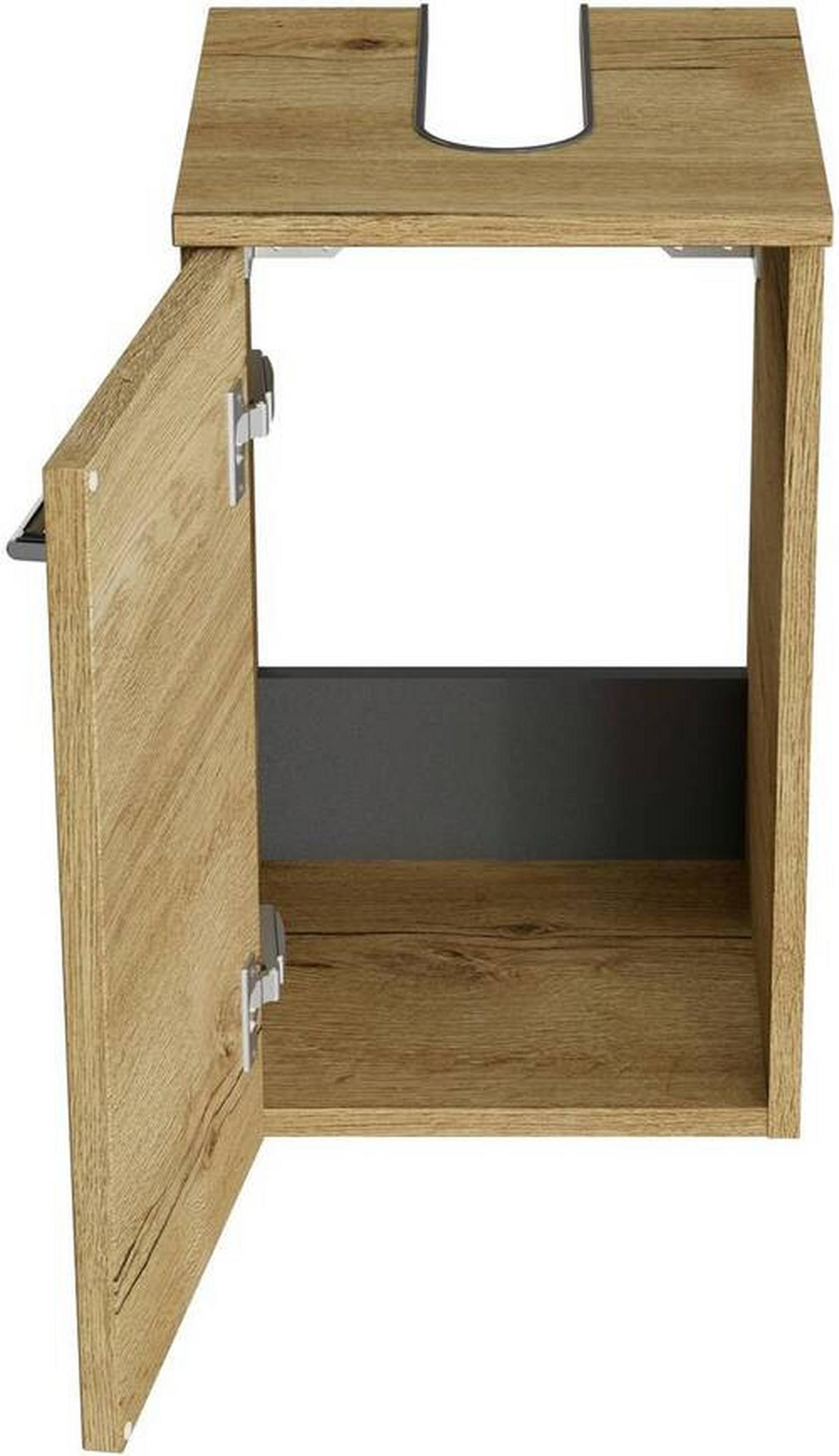 WASCHBECKENUNTERSCHRANK 30/49,8/33,3 cm  - Chromfarben/Wildeiche, KONVENTIONELL, Holzwerkstoff/Metall (30/49,8/33,3cm) - Sadena