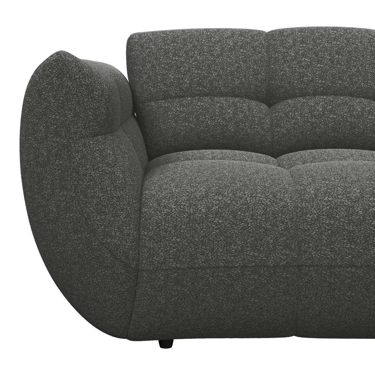 ECKSOFA Chenille Anthrazit  - Anthrazit/Schwarz, Trend, Kunststoff/Textil (280/178cm) - MID.YOU