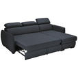 ECKSOFA Dunkelgrau Flachgewebe  - Dunkelgrau/Schwarz, MODERN, Kunststoff/Textil (182/237cm) - Carryhome