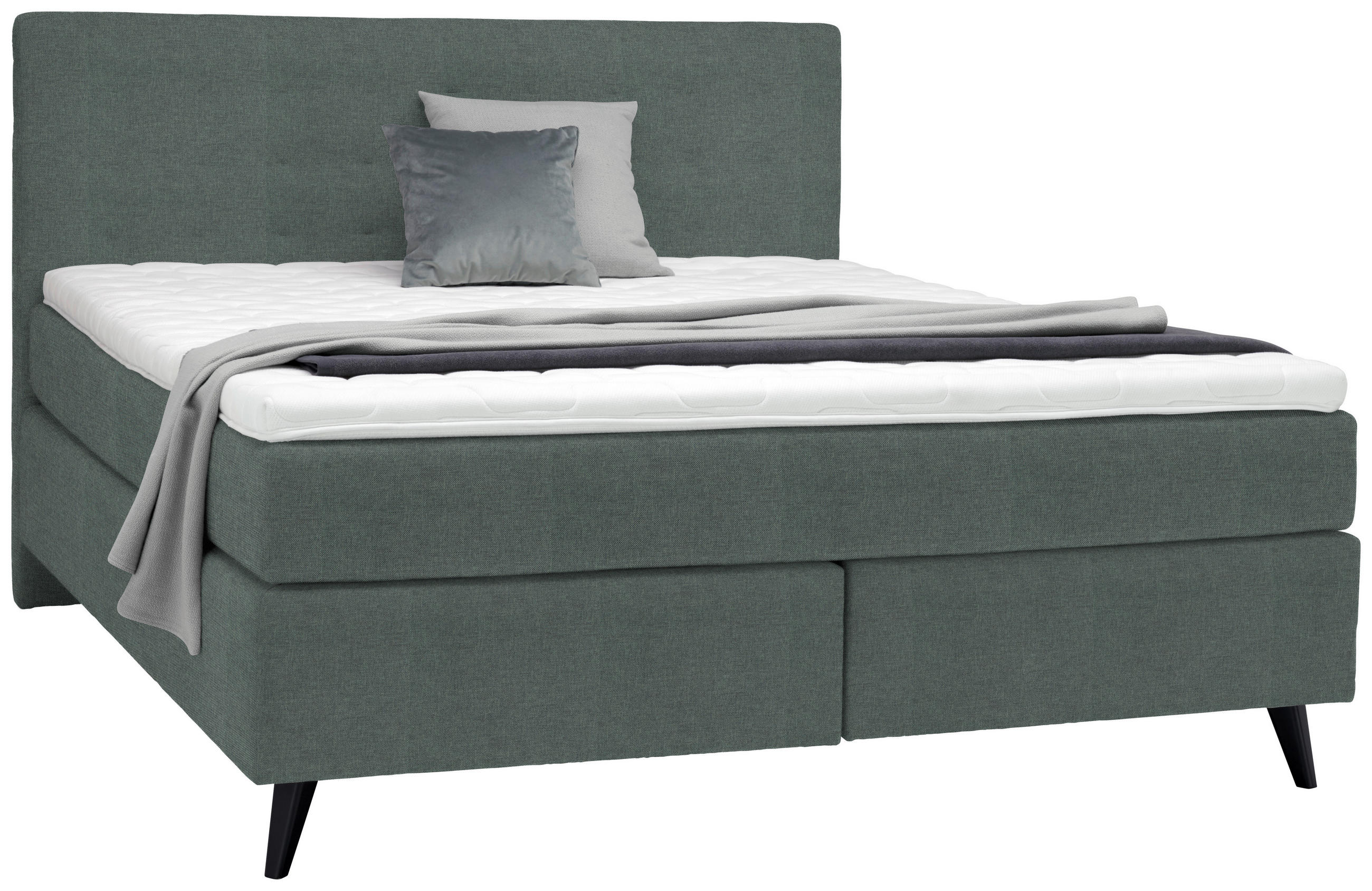 BOXSPRINGBETT 180/200 cm  in Grün  - Schwarz/Grün, Konventionell, Holz/Textil (180/200cm) - Voleo