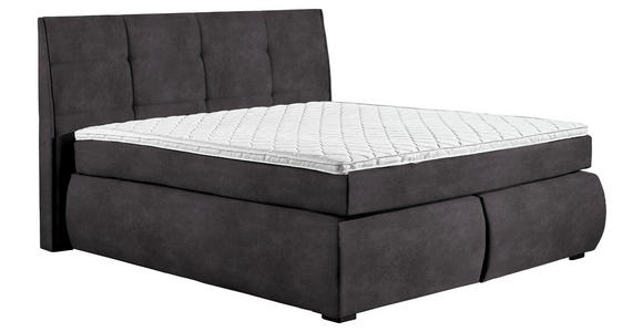 BOXSPRINGBETT 160/200 cm  in Anthrazit  - Wengefarben/Anthrazit, KONVENTIONELL, Holz/Textil (160/200cm) - Xora