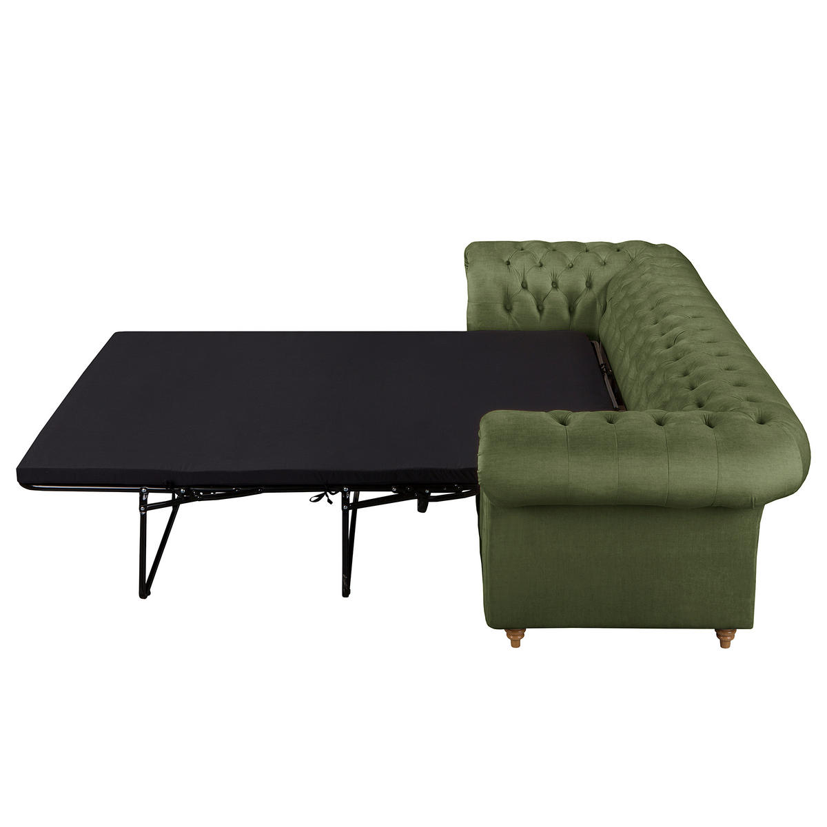 SCHLAFSOFA Laura in Mikrofaser Dunkelgrün  - Dunkelgrün/Braun, Design, Holz/Textil (218/74/91cm) - P & B