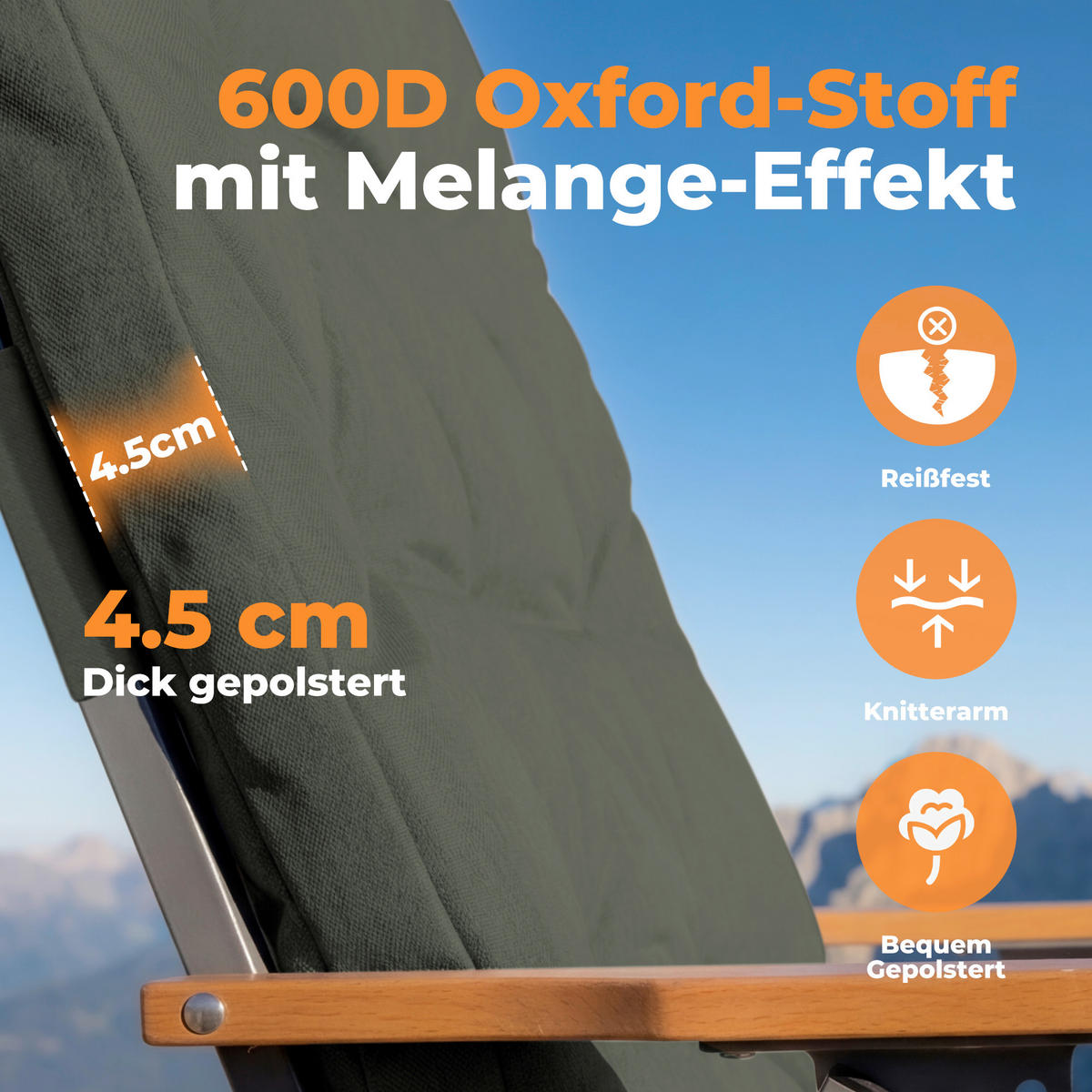 CAMPING-KLAPPSTUHL - Dunkelgrün/Silberfarben, Basics, Textil/Metall (56/109/71cm) - Modante