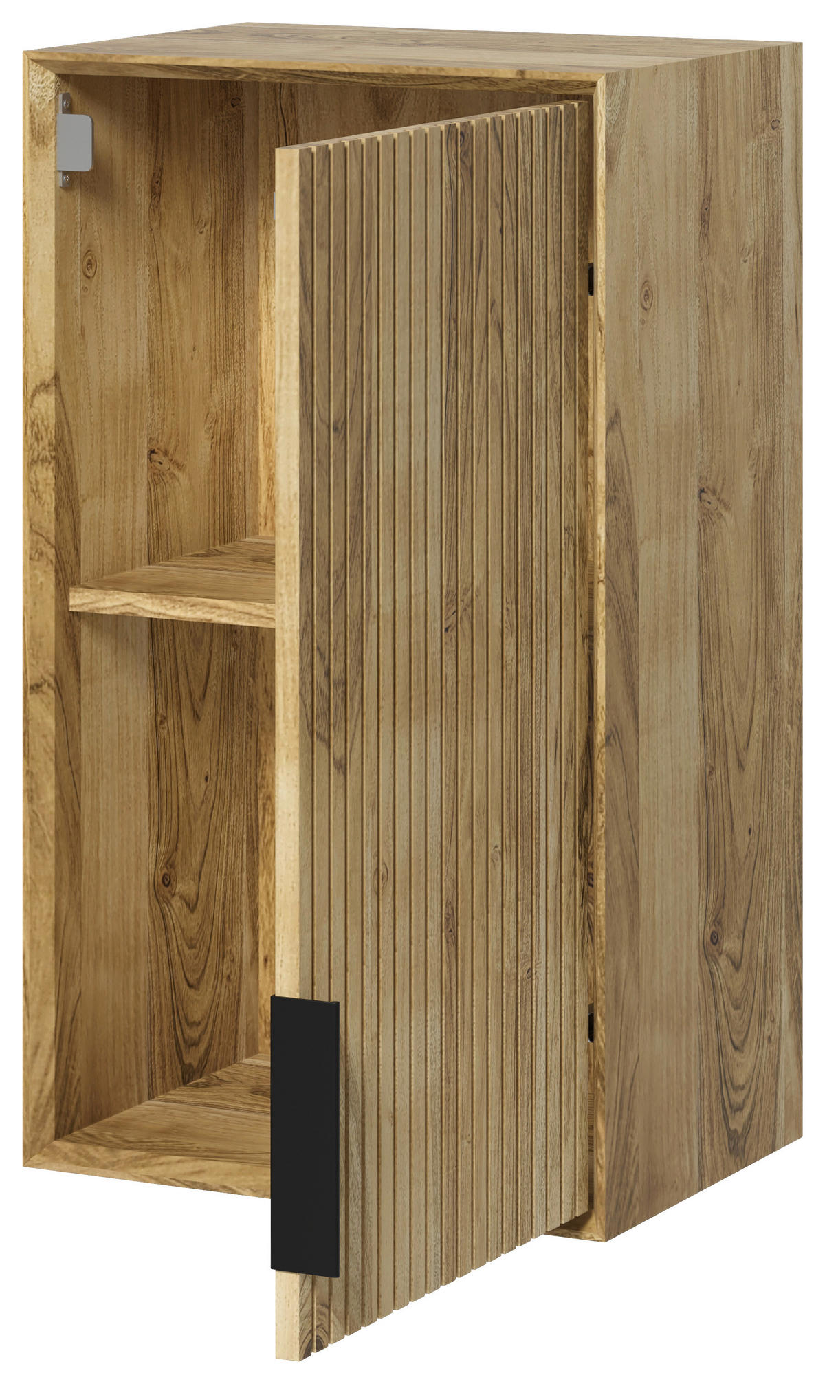 HÄNGESCHRANK 41/71/30 cm  - Schwarz/Naturfarben, Natur, Holz/Metall (41/71/30cm) - Livetastic