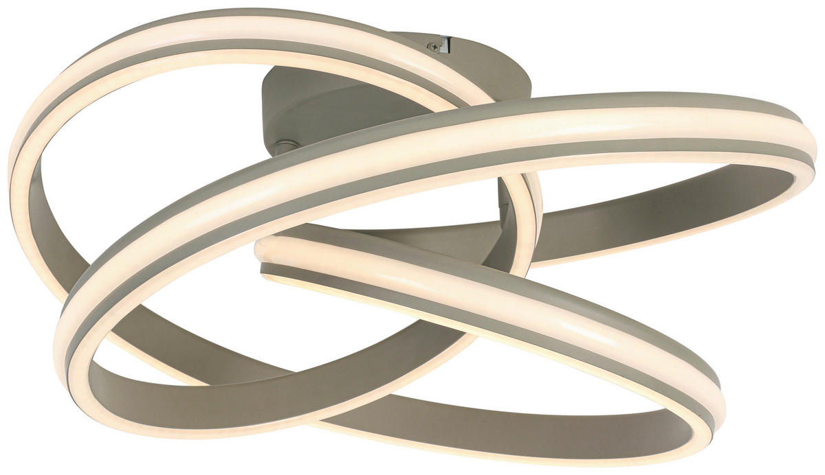 DECKENLEUCHTE 48/52/23 cm   - Sandfarben/Weiß, Trend, Kunststoff/Metall (48/52/23cm) - Novel