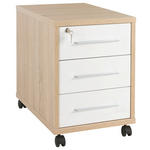 ROLLCONTAINER 43,8/63/65 cm  - Silberfarben/Weiß, KONVENTIONELL, Holzwerkstoff/Kunststoff (43,8/63/65cm) - Voleo