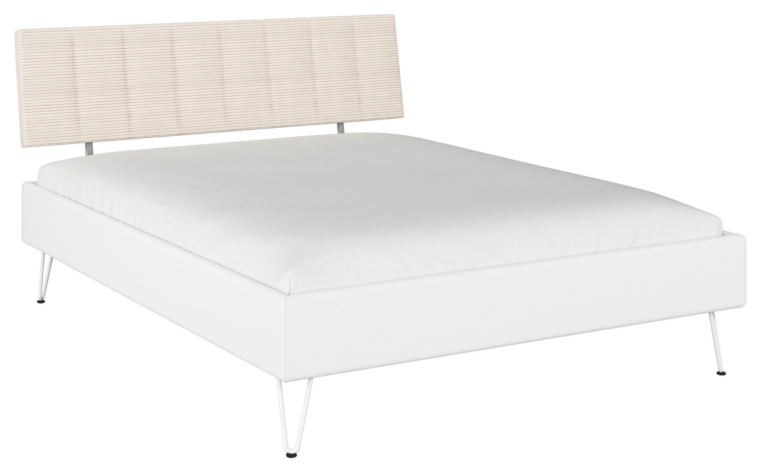 BETT 160/200 cm,  in Weiß,  - Weiß, Design, Textil/Metall (160/200cm) - Carryhome